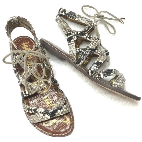 New Sam Edelman Gladiator Python print sandals - Picture 1 of 7
